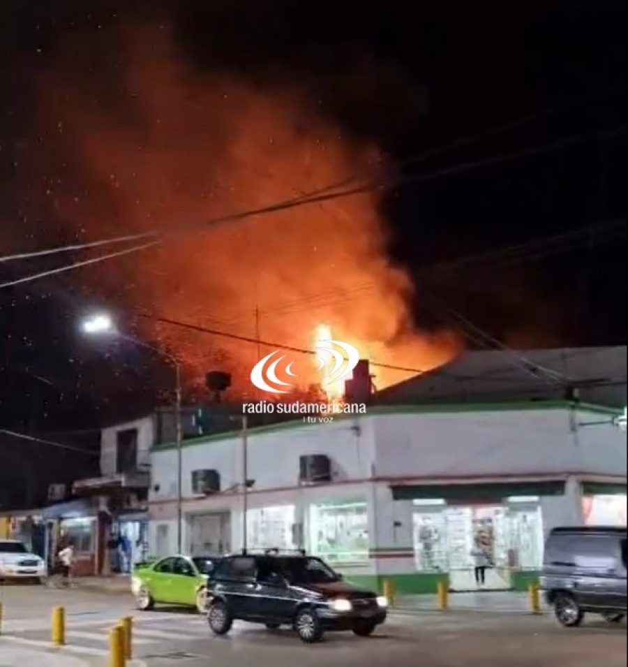 Un rayo cayó en un árbol y generó un feroz incendio en una vivienda