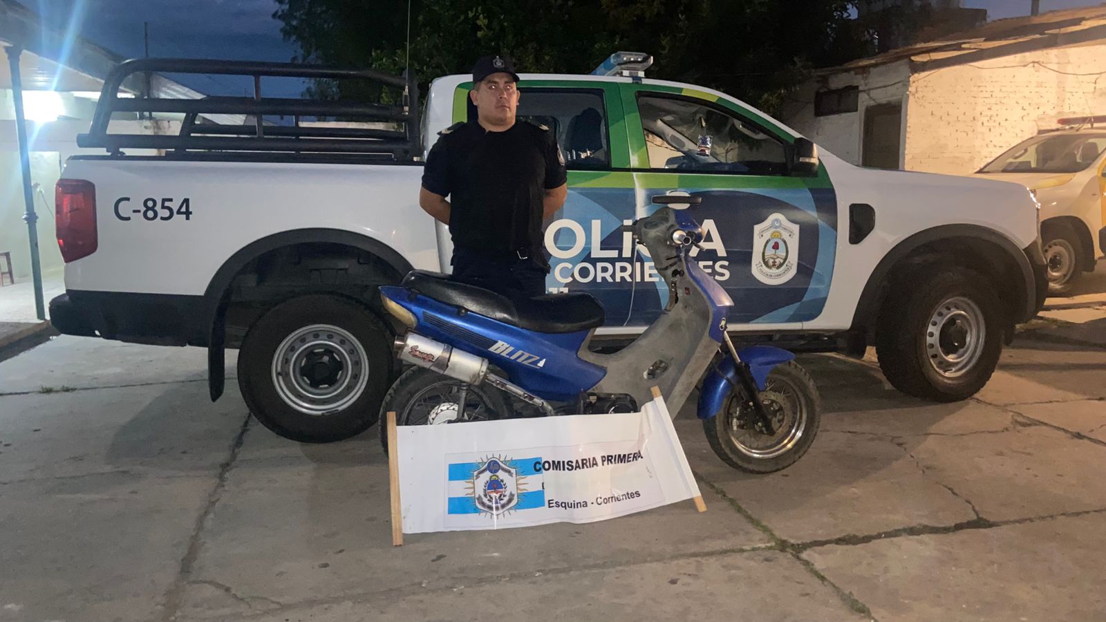 Robaron una moto en Santa Lucía y la encontraron en Esquina