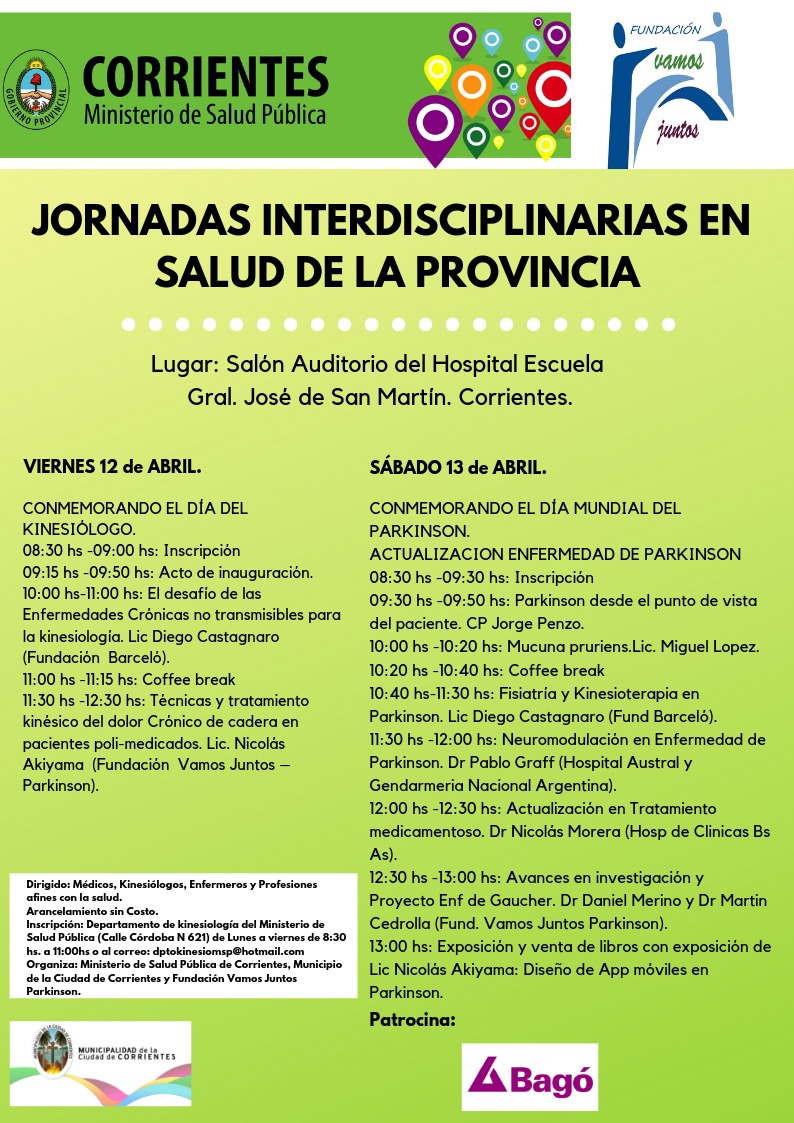 Jornadas Interdisciplinarias en Salud para conmemorar  los Días del Kinesiólogo y del Parkinson