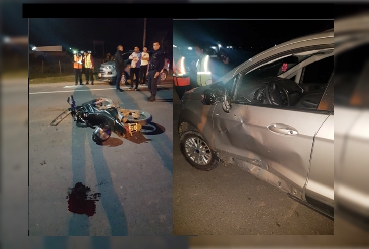 Choque en Ruta 12 entre una camioneta y una moto
