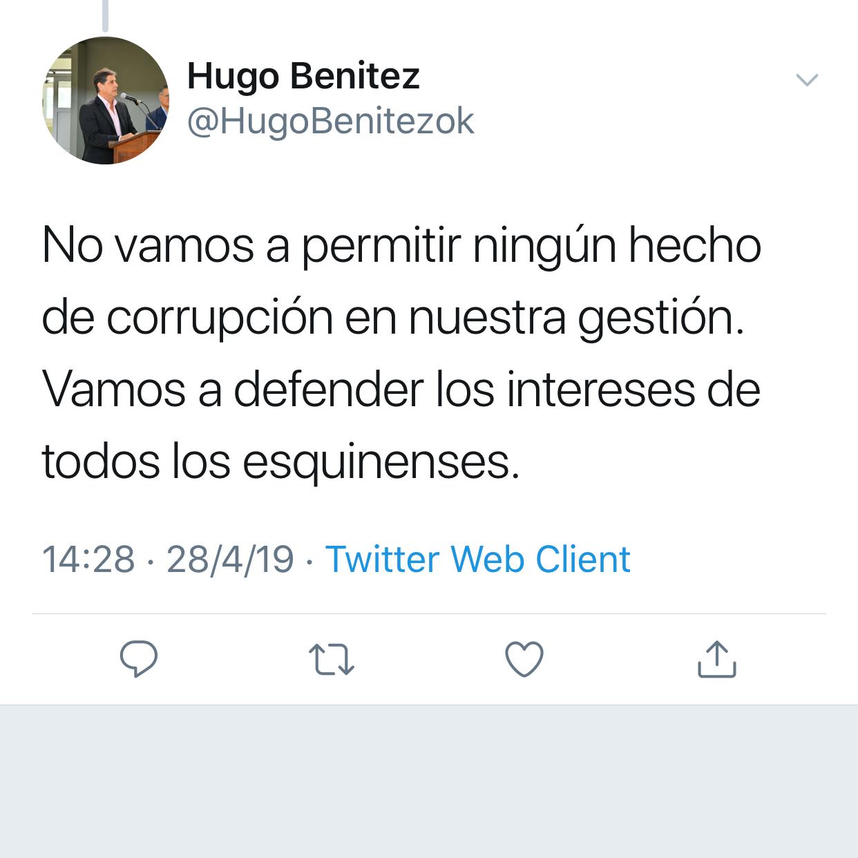 Benítez se manifestó sobre abigeato