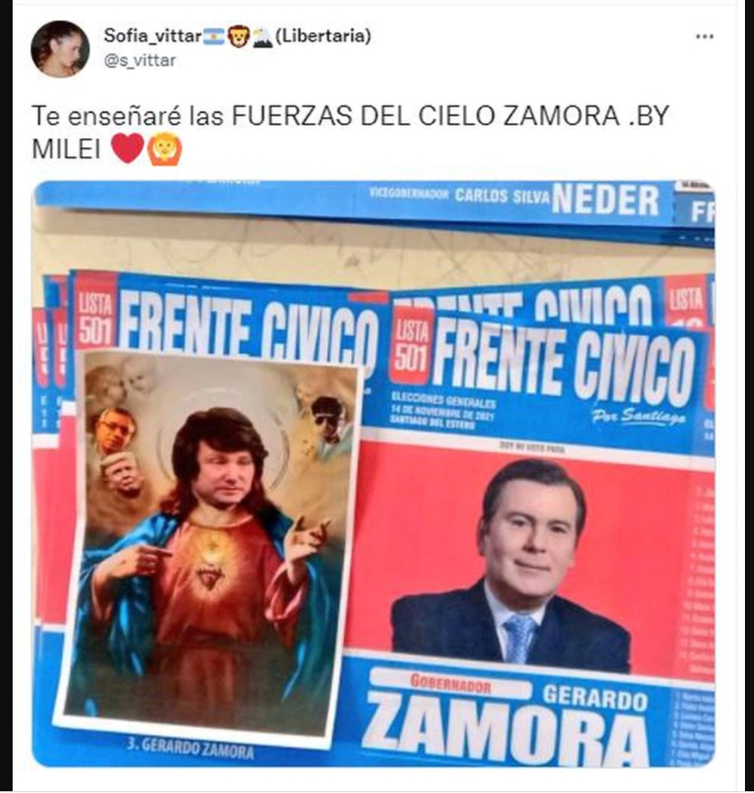 La insólita boleta de Javier Milei vestido de "Jesús"