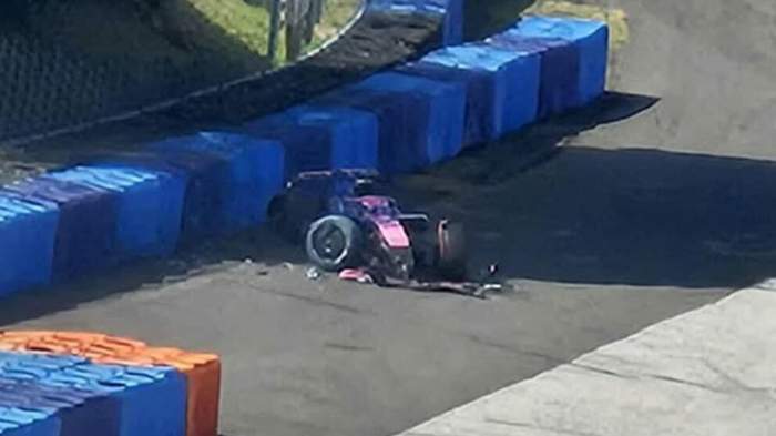 Colapinto sufrió un accidente durante los test de la Fórmula 1