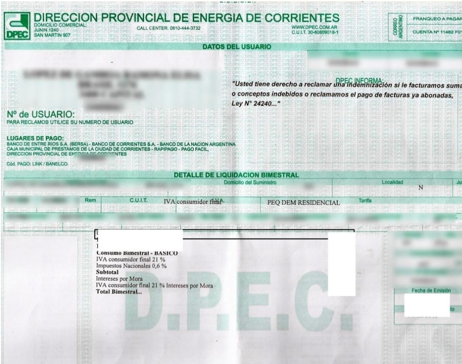 Diputados solicitaron a la Dpec "refacturación" de las boletas