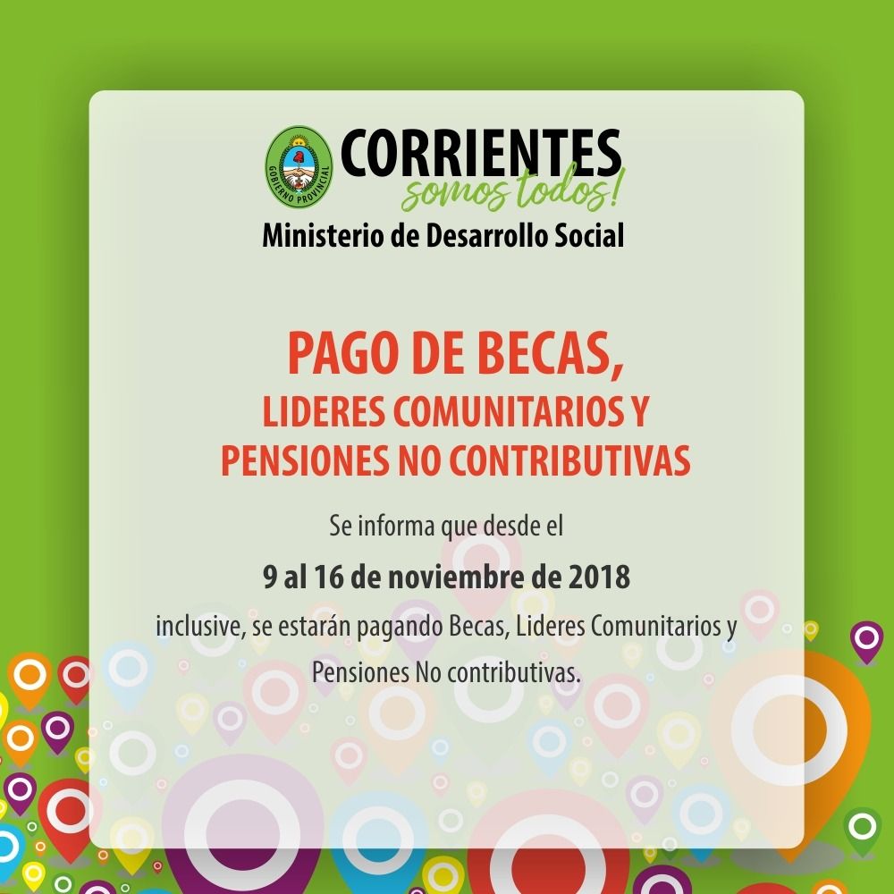 Pagan Becas, Líderes Comunitarios y Pensiones No Contributivas