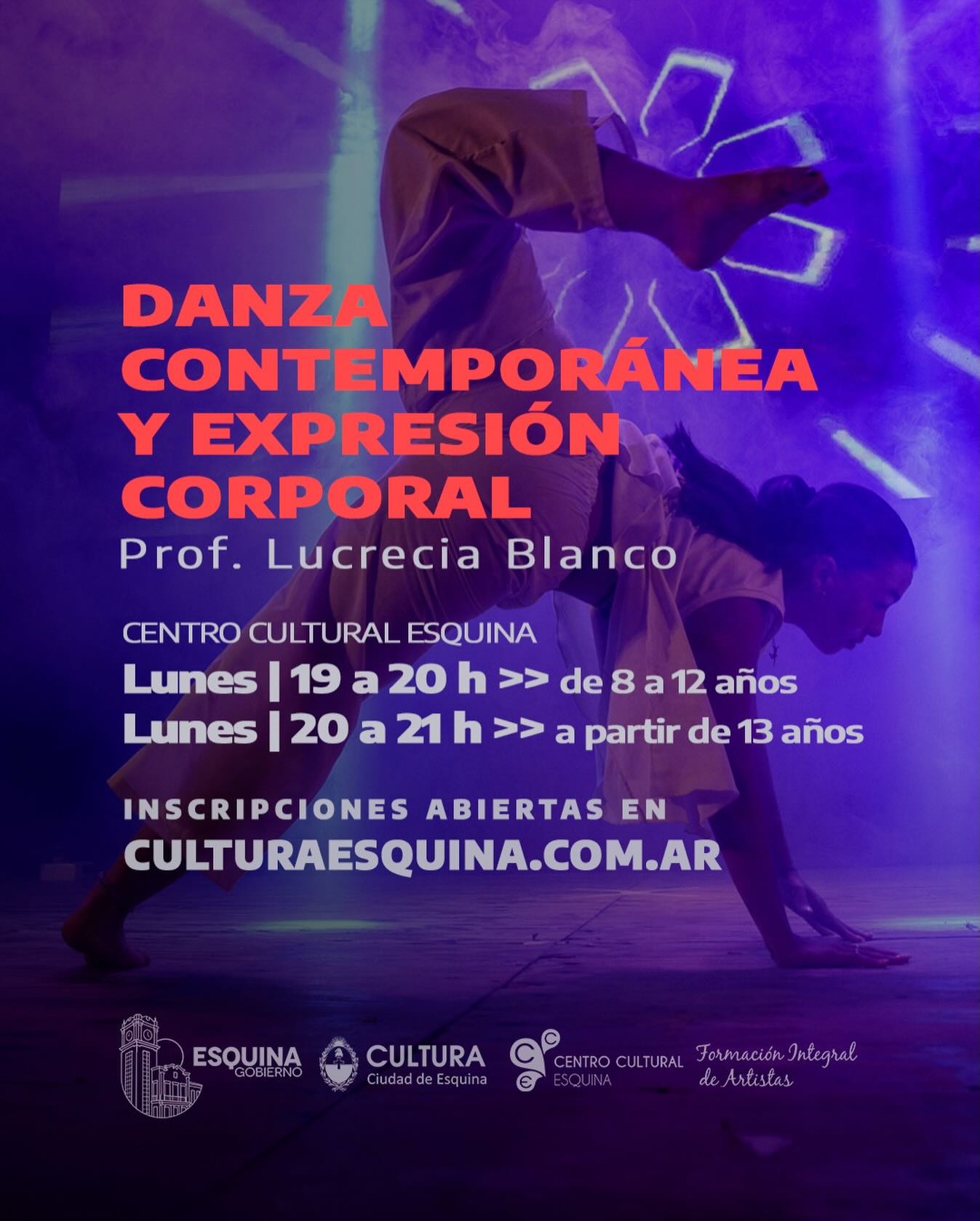 Abren inscripciones para el taller de Danza Contemporánea y Expresión Corporal en Esquina