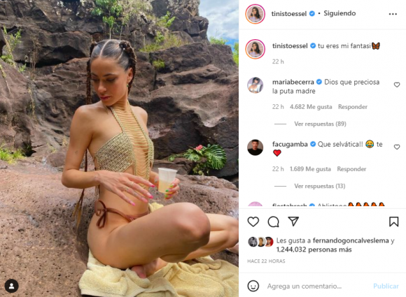 ¡Un fuego! El audaz look de Tini Stoessel en Puerto Iguazú"