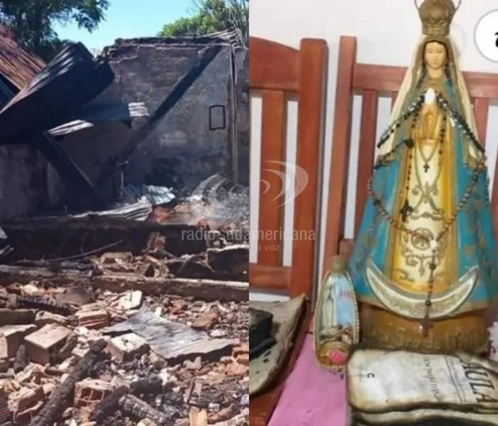 Se incendió su casa pero la imagen de la Virgen de Itatí quedó intacta