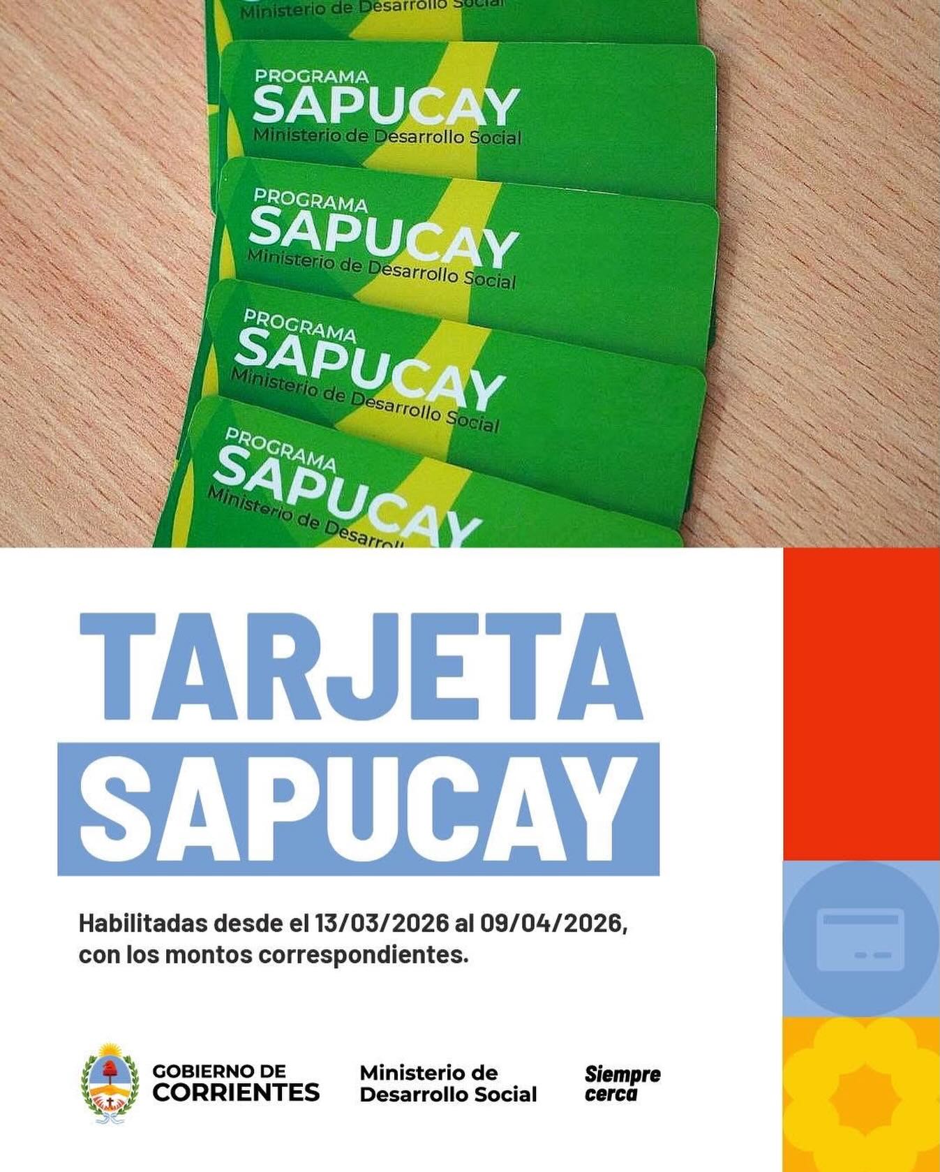 Desde este viernes 13 quedarán habilitadas las tarjetas Sapucay
