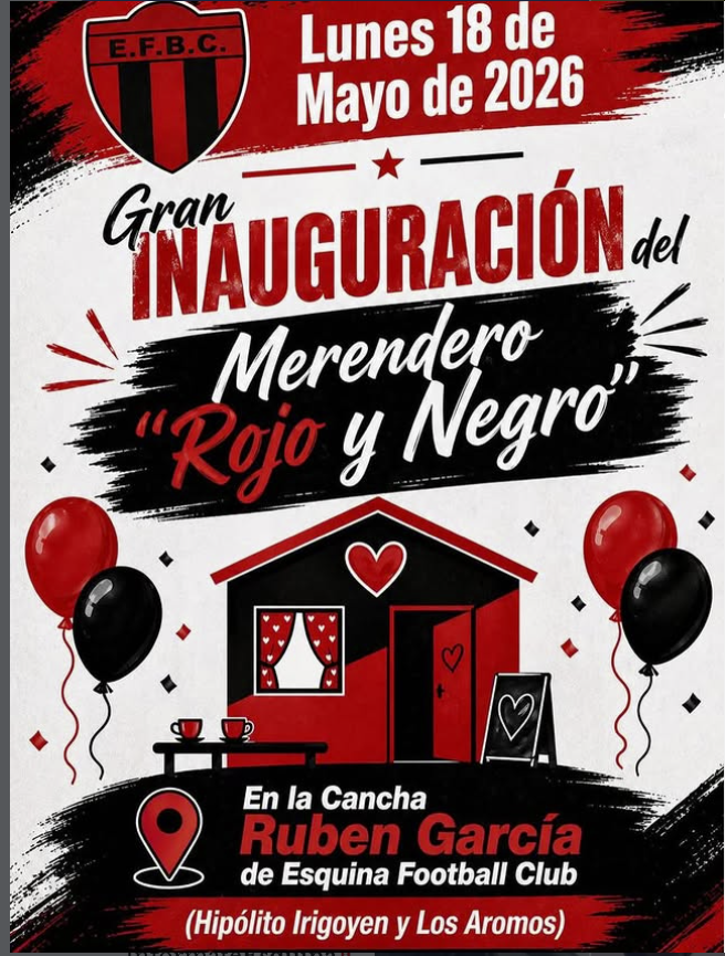 Esquina: inauguran el merendero “Rojo y Negro” en la cancha de Esquina Football Club