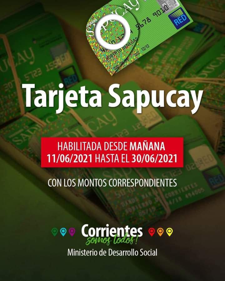 Desde el viernes 11 de junio se habilitarán las Tarjetas Sapucay