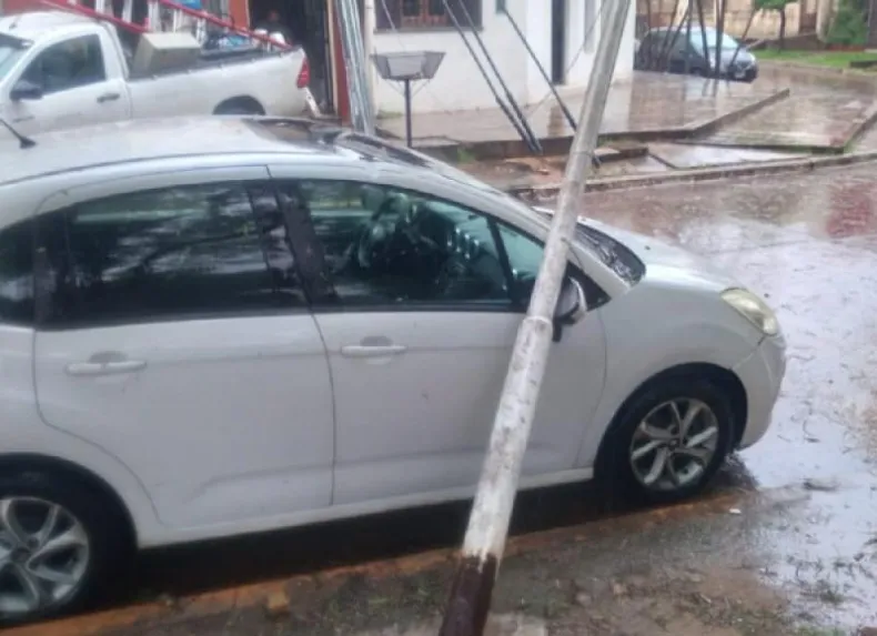 Voladura de techos, cables, postes y árboles caídos, efectos del temporal