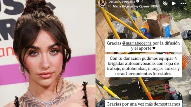 María Becerra donó fondos para combatir los incendios en Chubut