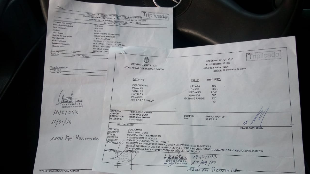 El Municipio de San Isidro recibió la ayuda  enviada por el Gobierno nacional