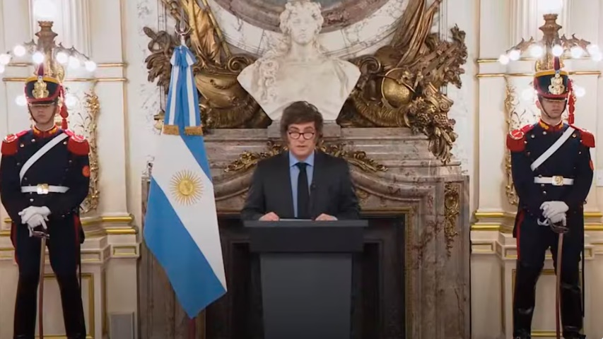 Javier Milei en cadena nacional: "Lo peor ya pasó"